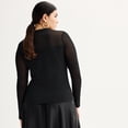 thumbnail image 2 of Women's INTEMPO™ Mesh Yoke Top Color: Black Size: LARGE, 2 of 4