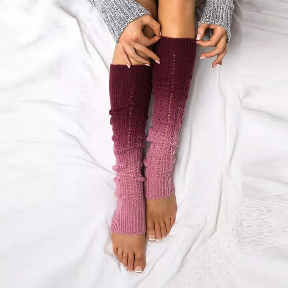 Dyfzdhu Girls Ladies Women Warm High Over The Knee Socks Long Cotton Stockings Knit Warm Stockings