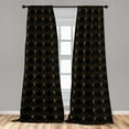 thumbnail image 4 of Ambesonne Art Deco Curtains, Black Vintage Line Shells, Pair of 28"x95", Black and Sand Brown, 4 of 5