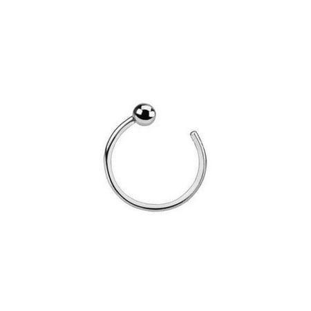 Solid White Gold 14 Karat Nose Hoop Ring