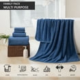 thumbnail image 6 of Covina Home 4 Pack Navy Blue Bath Towel Set Microfiber Bathroom Towel Set Ultra Soft Plush Oversized Towels Adult Luxury Bath Sheet, 6 of 10