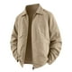 thumbnail image 2 of Blusa y camisa de manga larga con cuello vuelto para hombre, moda masculina, fina, color liso, manga larga, cuello, botón, bolsillo, abrigo grande, poliéster, parte superior, 2 of 6