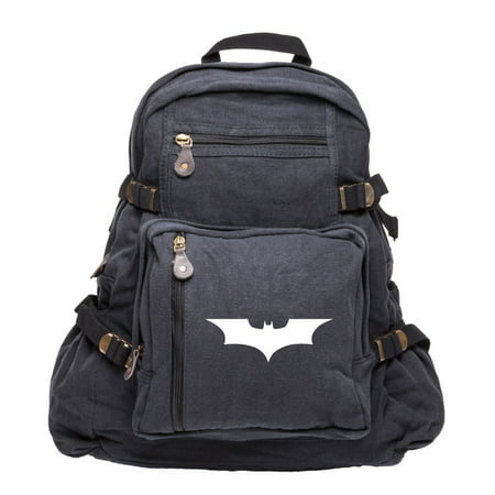 The Dark Knight Batman Logo Canvas Military Backpack School Bag Luggage