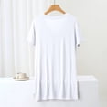 thumbnail image 4 of HAPIMO Women's Trendy Solid Color Pullovers Summer V Neck Blouses Casual Workout Pajamas Shirts Short Sleeve Tees Loose Cotton Lined Padded Tops Relaxed White M, 4 of 5