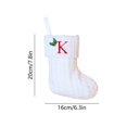 thumbnail image 2 of Knitted Christmas Stockings with Initials, 6.3''x7.8'' White Custom Embroidery Christmas Stockings with Letter, Personalized Xmas Decoration for Holiday Family Party - K, 2 of 5