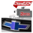 thumbnail image 2 of 2Pcs 5"x10" Chevy Emblem Bowtie Chameleon Matte Metallic Purple Blue Vinyl Wrap Sticker Decal Film Overlay Sheet, 2 of 8