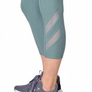 Mondetta Womens Midweight High Waisted Mesh Capri Leggings, Small