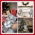 thumbnail image 7 of Wukai Intricate Cat Mandala Print Christmas Stockings 18" Christmas Stocking Snowman Burlap Plaid Xmas Stocking Holiday Christmas Decoration Gifts for Family Kids, 7 of 7