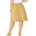 thumbnail image 3 of MODA NOVA Juniors' Plus Size Tie Waist Solid Color A Line Skirts, 3 of 6
