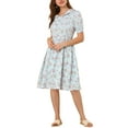 thumbnail image 1 of INSPIRE CHIC Robe Midi Fluide en Chiffon à Fleurs avec Col Peter Pan pour Femmes, 1 of 6