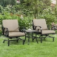 thumbnail image 2 of Furniture of America 3-Piece Metal & Polyester Fabric Bistro Set in Black/Brown, 2 of 11
