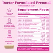 Pink Stork Essential Prenatal Vitamins, B12 with Folate, Soy Free, Methylated Nutrients, 180 Capsules