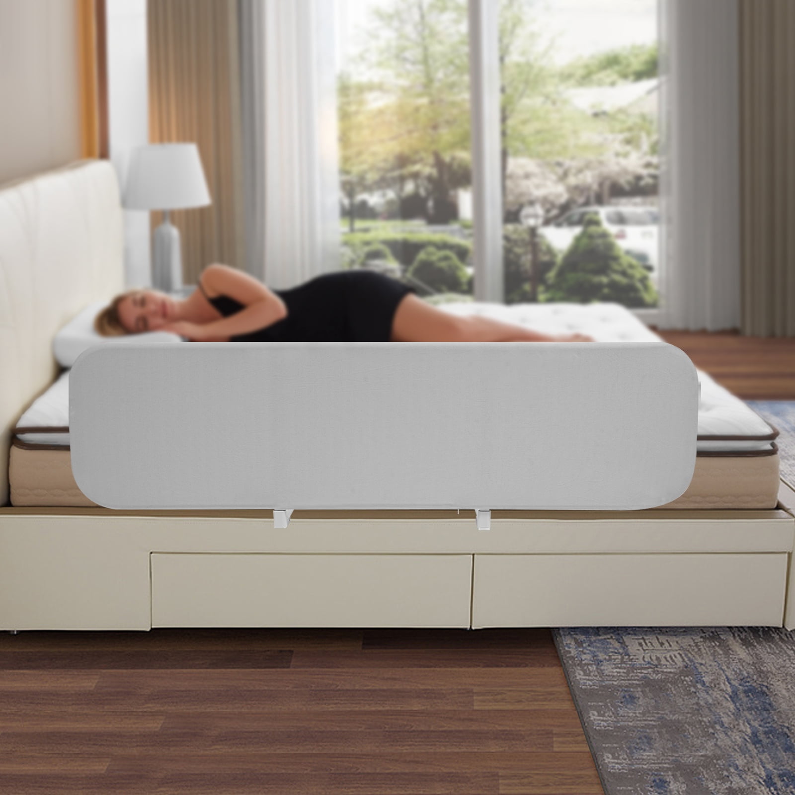 1 PCS Gray Rail Guard,  Bed Rails, Foldable Bed Rail Guard, Adjustable Height Range: Within 30cm/11.81 in
