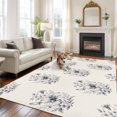 thumbnail image 3 of Blue Flowers 5'x7' Area Rug, Farmhouse Botanical Bloom Tulip Branches Washable Non-Slip Soft Rugs, Low-Pile Large Carpet for Living Room Bedroom Dining Room, Non-Shedding Accent Rug, 3 of 9
