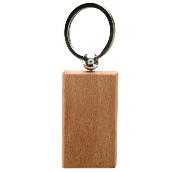 50 Blank Wooden Keychain Rectangular Engraving Key ID Can Be Engraved