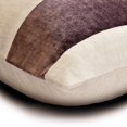 thumbnail image 2 of Funda de almohada lumbar decorativa morada de 30 x 55 cm (12 x 22 pulgadas), almohada rectangular de patchwork de terciopelo y lino, diseño de rayas de estilo moderno - Swathe Wine, 2 of 3