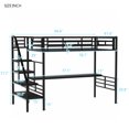 thumbnail image 4 of Euroco Metal Twin Size Loft Bed with Desk and Storage Staircase, Black, 4 of 11