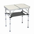 thumbnail image 3 of Folding Camping Table, 3 Adjustable Heights, Portable Aluminum, Mesh Shelf, 110lb Capacity for Camping/Picnics/Beach/Patio, 3 of 12