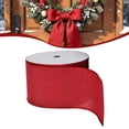 thumbnail image 2 of Red Wired Christmas Ribbon,Christmas Decorations,2.48 Inch x 10 Yards Velvet Burlap Wired Edge Ribbon for Christmas Tree Wreath Bow Making Wrapping Holiday Home Decor, 2 of 7