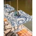 thumbnail image 2 of nqOlkjepod Navy Blue Seahorse Coastal Outdoor Tablecloth with Umbrella Hole & Zipper, Beach Botanical Farmhouse Square Table Cover 60x60 Inch, Dining Waterproof Table Cloth Protector for Patio/Party, 2 of 7
