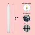 White Dinner Taper Candles 7 inch Tall Dripless Smokeless unscented for