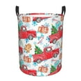 thumbnail image 2 of Goofa Watercolor Red Truck And Fir Tree Printed Circular Hamper,Laundry Basket with Handles,Storage Baskets Foldable,Large Capacity Laundry Hamper-Medium, 2 of 8