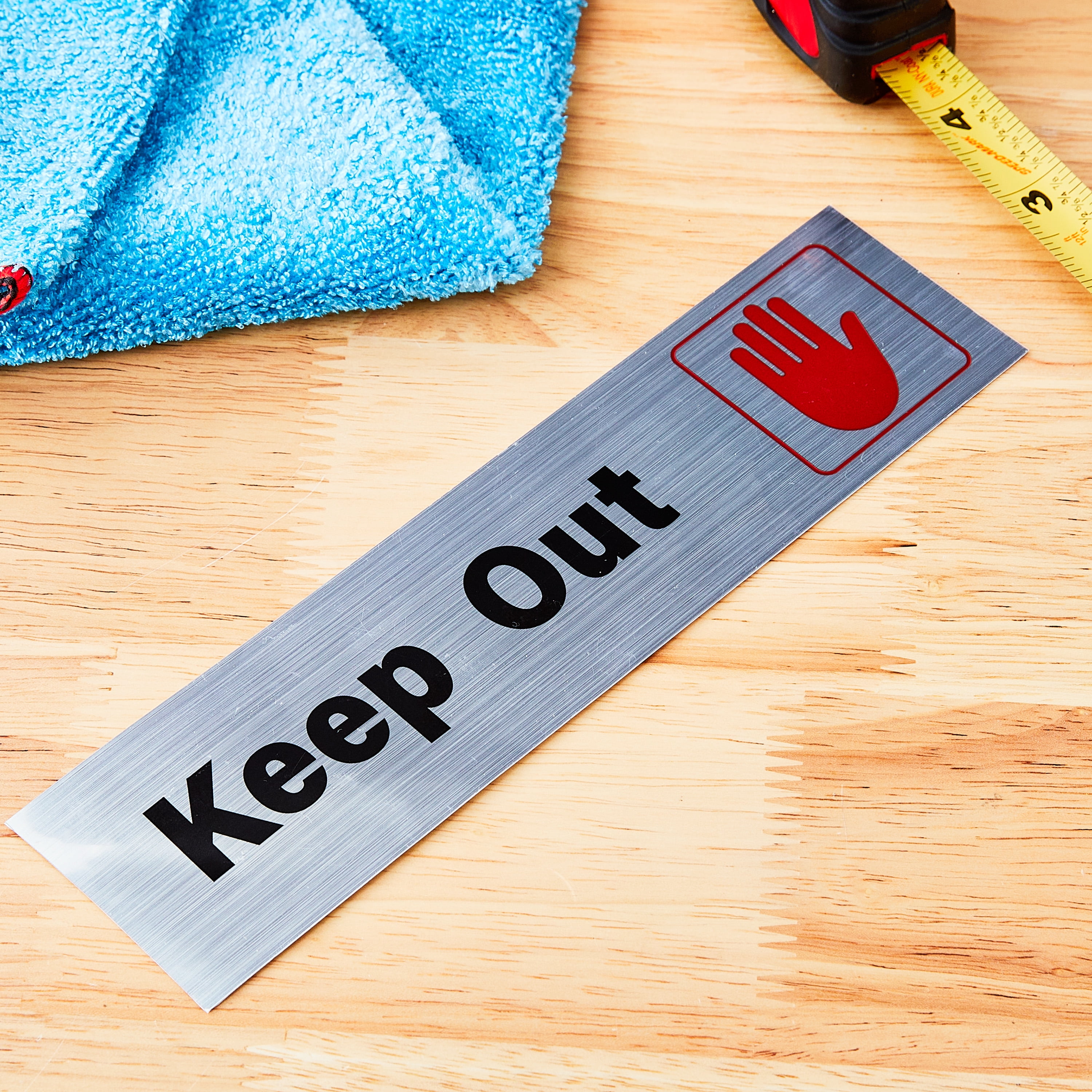 (6 pack) Pen+Gear KEEP OUT Sign, 2×8 Inches, High Visibility, Bold Black & Red, Durable Mylar, Universal Applications