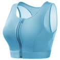 thumbnail image 3 of Sakmal Ladies Sports Bras Front Closure High Support Padded Racerback Yoga Blue Solid Fall Coverage Ladies Sports Bras S, 3 of 4
