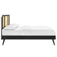 thumbnail image 3 of Modway Kelsea Cane Rattan and Wood King Platform Bed with Splayed Legs in Black, 3 of 7