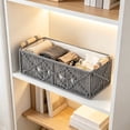 thumbnail image 6 of Macrame Storage Basket, Boho Decor Box, Handmade Woven Decorative Countertop Toilet Tank Shelf Cabinet Organizer for Bedroom Livingroom Home (1PC, Gray), 6 of 8