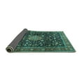 thumbnail image 2 of Ahgly Company Indoor Round Medallion Turquoise Blue Traditional Area Rugs, 3' Round, 2 of 4
