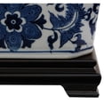 thumbnail image 2 of Oriental Furniture 8" Floral Blue & White Porcelain Covered Jar, decorative item, 2 of 3