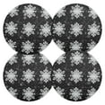 thumbnail image 3 of Round Grid Placemat ,One Sizex4, Round Placemat, PVC Plate Mat，15.4 Inch Non-Slip and Heat Resistant, Table Placemat, Dining Room Placemat Winter Black Snowflakes, 3 of 7