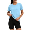 thumbnail image 6 of Ahdbta Soft Workout Tops for Women UPF 50+ Sun Protection Shirt Quick Dry Athletic Running Hiking Travel Basic Tee Shirts, 6 of 9