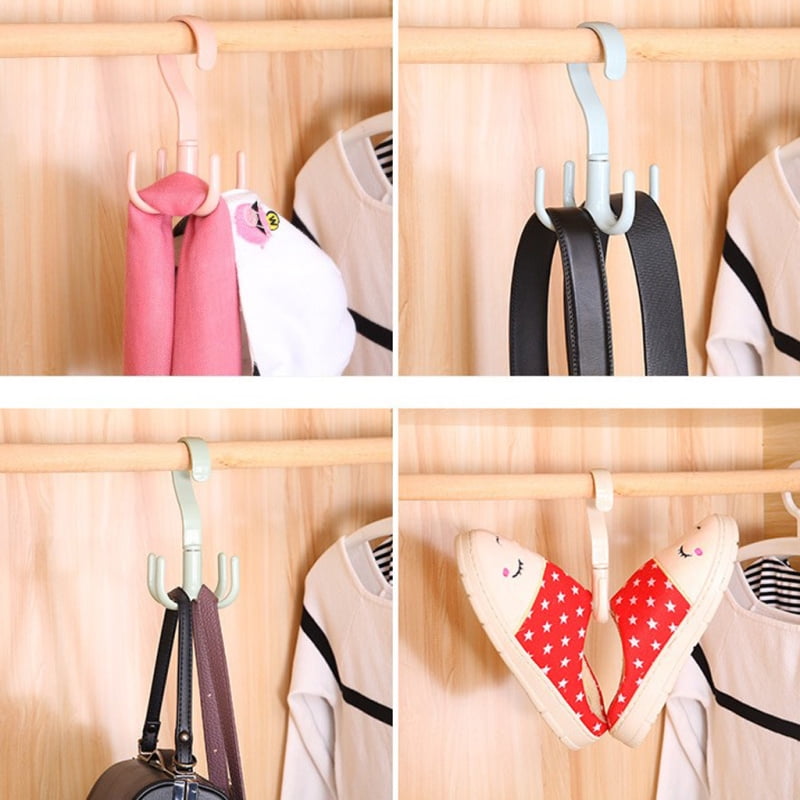 4 Hooks Belts Details about   Closet Accessory Organizer for Ties Handbags 