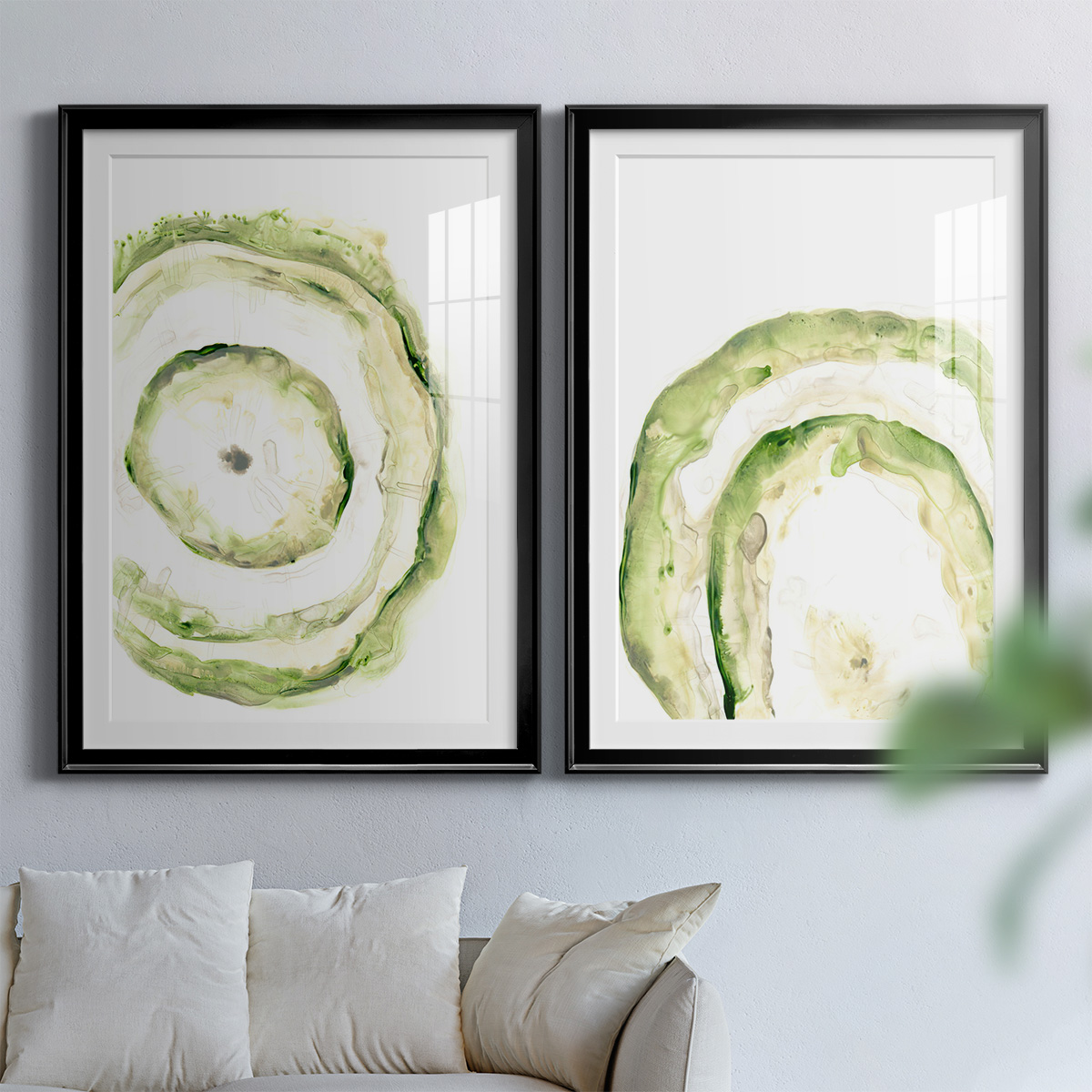 Wexford Home Lichen Halo III Premium Framed Print, 26.5" x 36.5" - Ready to Hang, Black (Set of 2)