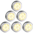 thumbnail image 1 of Silver-6pcs led closet/cabinet lamp night light wardrobe lights motion sensor led lighting (battery powered), 1 of 4