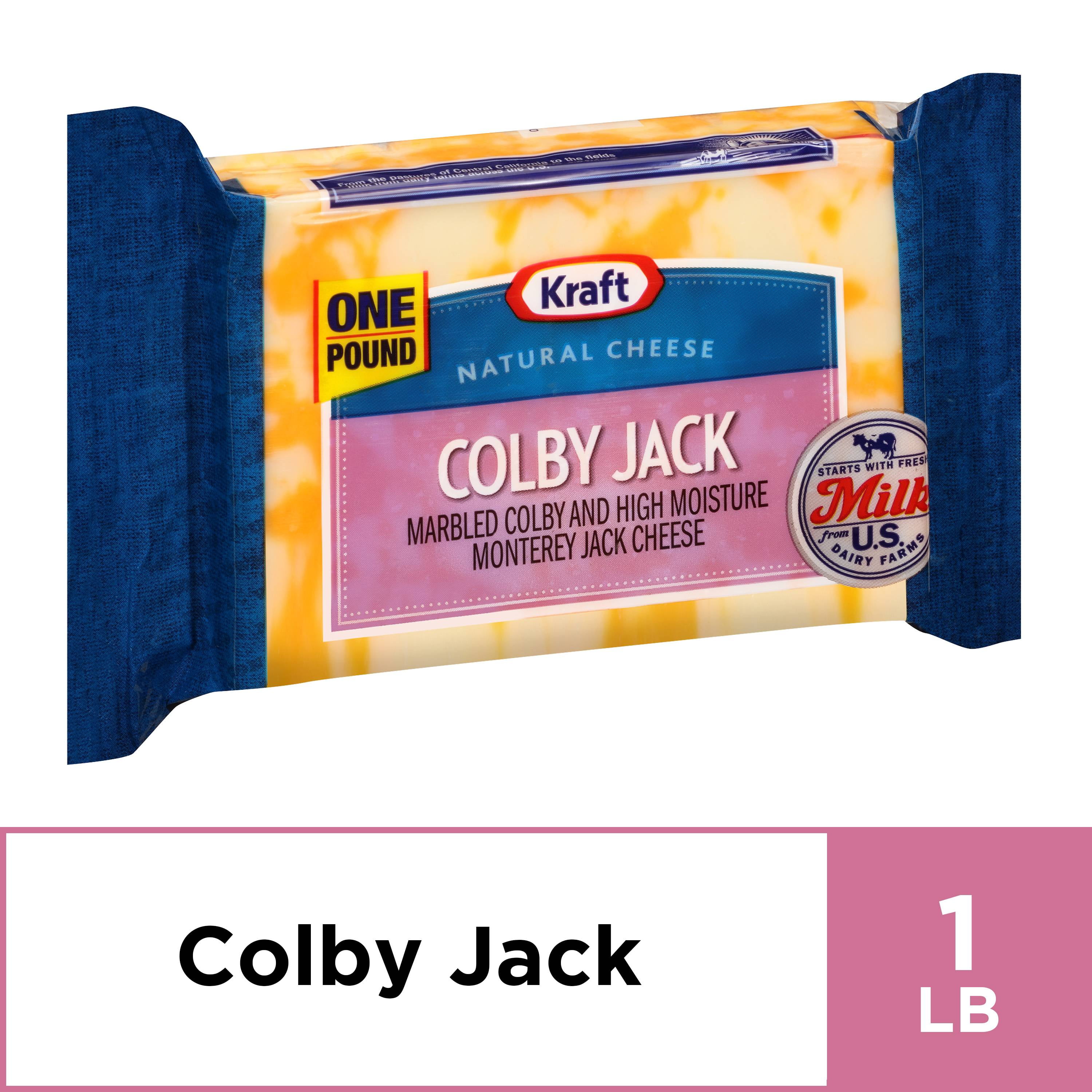 Kraft Colby Jack Cheese Block, 16 oz Wrapper