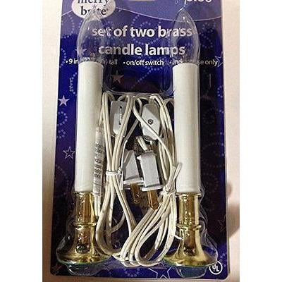 Set Of Two Solid Brass Candle Lamps