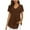 Brown, variant on Women Flowy Ruffle V Neck Short Sleeve Blouse Chiffon Pleated Casual Loose Tops Summer Fashion Tee, Purple L
