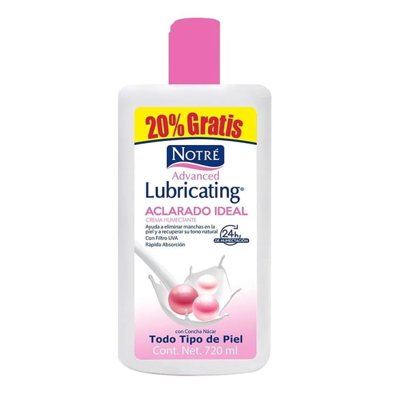 Crema humectante Notré Advanced Lubricating humectante aclarado ideal 720 ml