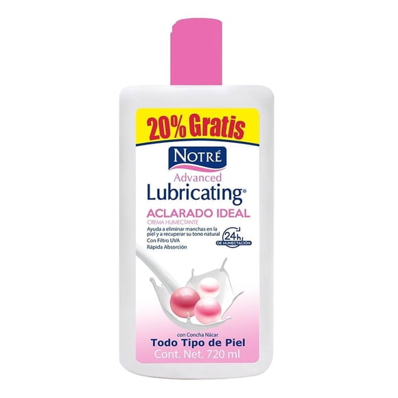 Crema humectante Notré Advanced Lubricating humectante aclarado ideal 720 ml
