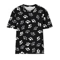 thumbnail image 4 of Fesfesfes Womens Tops Women Fashion Casual Printed Short Sleeve Round-Neck Pullover Blouse T-shirt Tops Tunic Tops M(US:6), 4 of 4