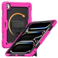thumbnail image 7 of Case for iPad Pro 13 inch (2025 M5/2024 M4) with Screen Protector, 360 Degree Rotating Kickstand Hand Strap Heavy Duty Shockproof Cover with Shoulder Strap, Rose, 7 of 7