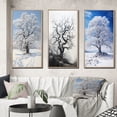 thumbnail image 1 of Designart "White Tree Winters beauty" Landscape Trees Framed Wall Art Set Of 3 - White Trees Frame Gallery Set For Office Decor, 1 of 6