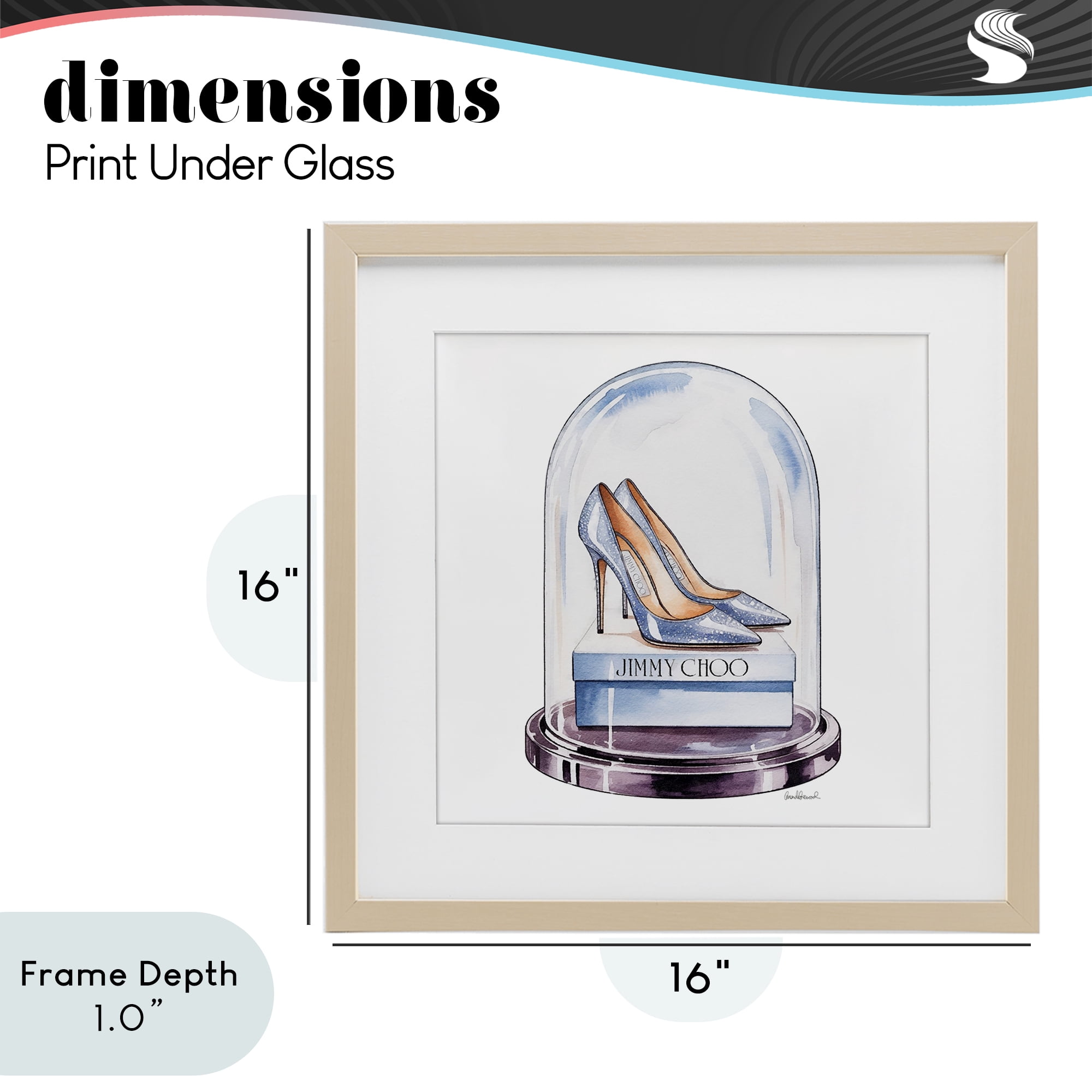 Stupell Industries Elegant Shoes in Bell Jar Birch Framed Print Under Glass, design by Amanda Greenwood