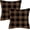 Black Brown, variant on Rustic Aqua and White Buffalo Check Plaid Throw Pillows Farmhouse Decorative Throw Pillow Case Indoor Outdoor Cushion Cover Line Pillowcase for Couch Living Room Bedroom 18 x 18 Inch Set of 2