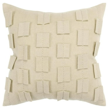 Donny Osmond Stripe 20" x 20" Poly Filled Pillow with Wool Felt Cover-Natural