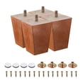 thumbnail image 1 of Muebles Patas, 3 Pulgadas(80mm) Juego de 4 Cuadrados Sólidas Madera Sofá Patas Silla Mesa Patas Sofá Soporte Repuesto Piezas, con Accesorios, Marrón Unique Bargains patas de los muebles, 1 of 7