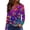 Purple, variant on Fgvctg Mardi Gras Women's Tops Dressy Casual Long Sleeve Crewneck Top Flowy Carnival Party Pullover Shirt Oversized Mask Print Celebration Blouse Black L